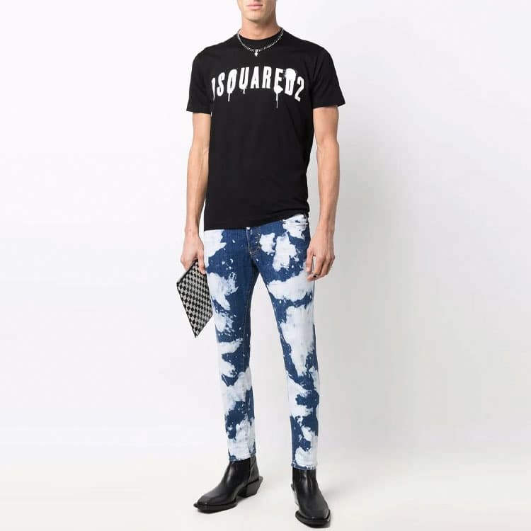 Штаны DSQUARED2 SS22 Bleached Paint Effect Jeans — фото 3