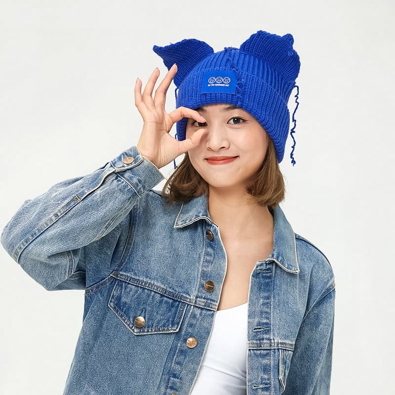 Шапка NAME.S Klein Blue Smiley Knit Hat - изображение 2