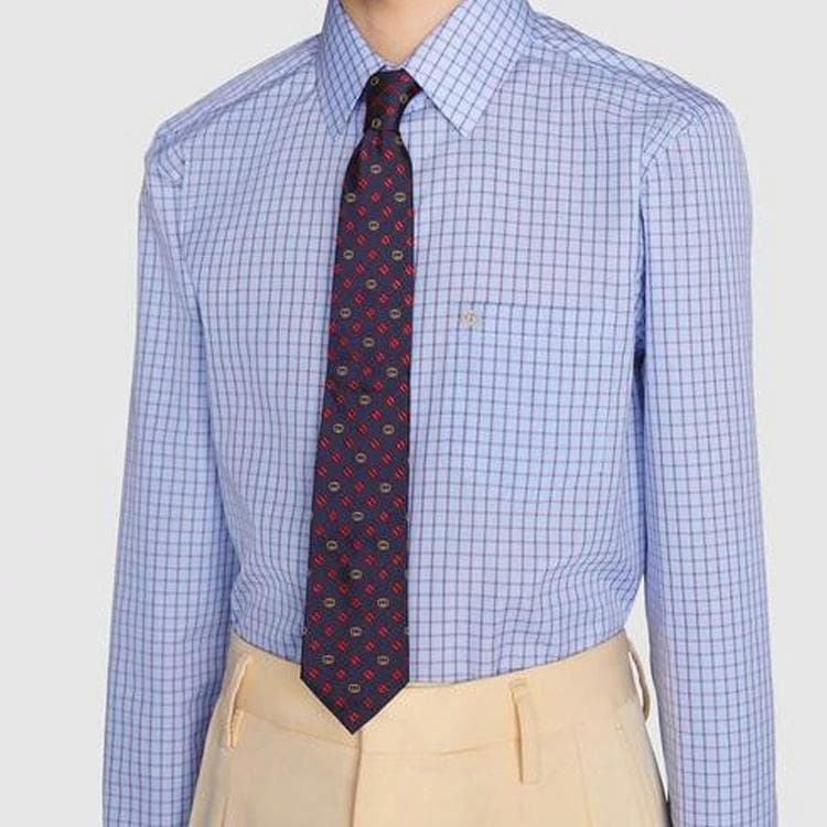 Галстук GUCCI Silk Tie Deep Blue/Red - изображение 4