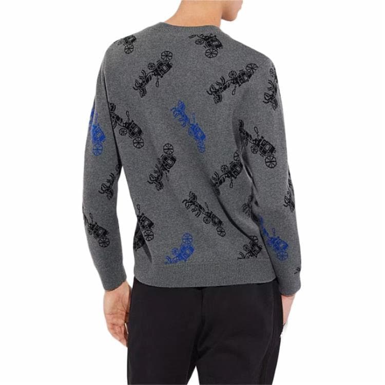 Кофта COACH V-Neck Sweater Grey - изображение 5