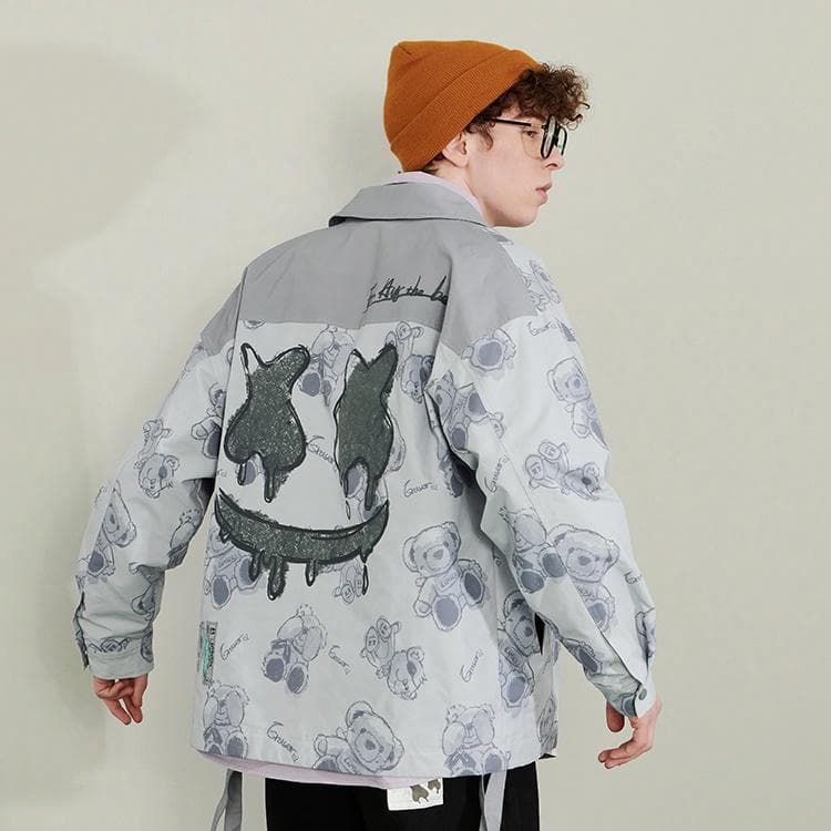 Куртка ER Bear Print Colorblock Jacket - изображение 4