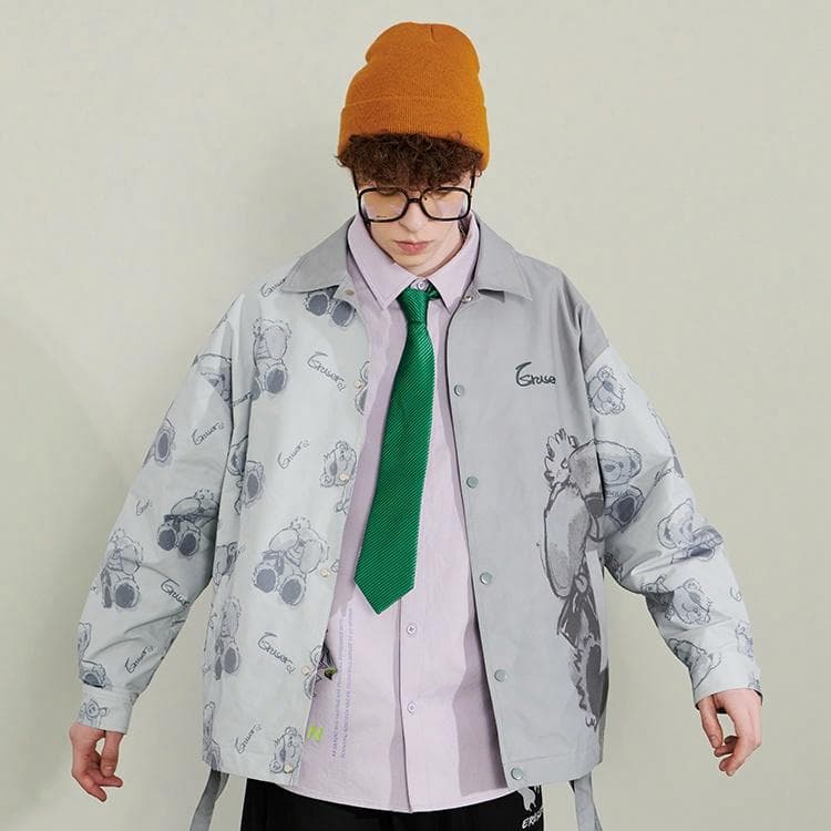 Куртка ER Bear Print Colorblock Jacket - изображение 3