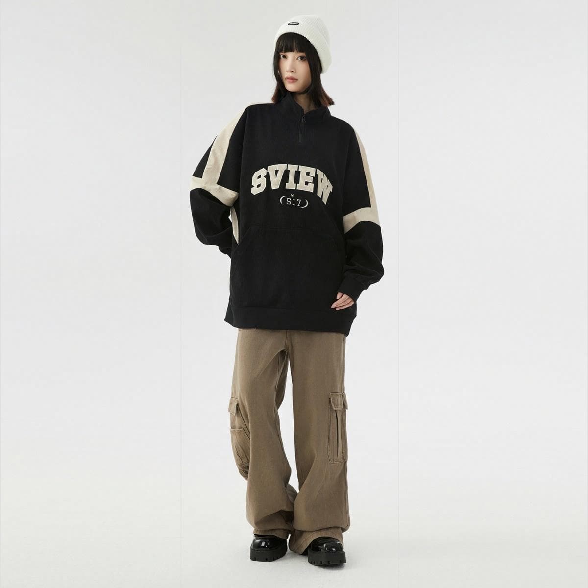Худи S.view Retro Colorblock Embroidered Corduroy Pullover - изображение 9