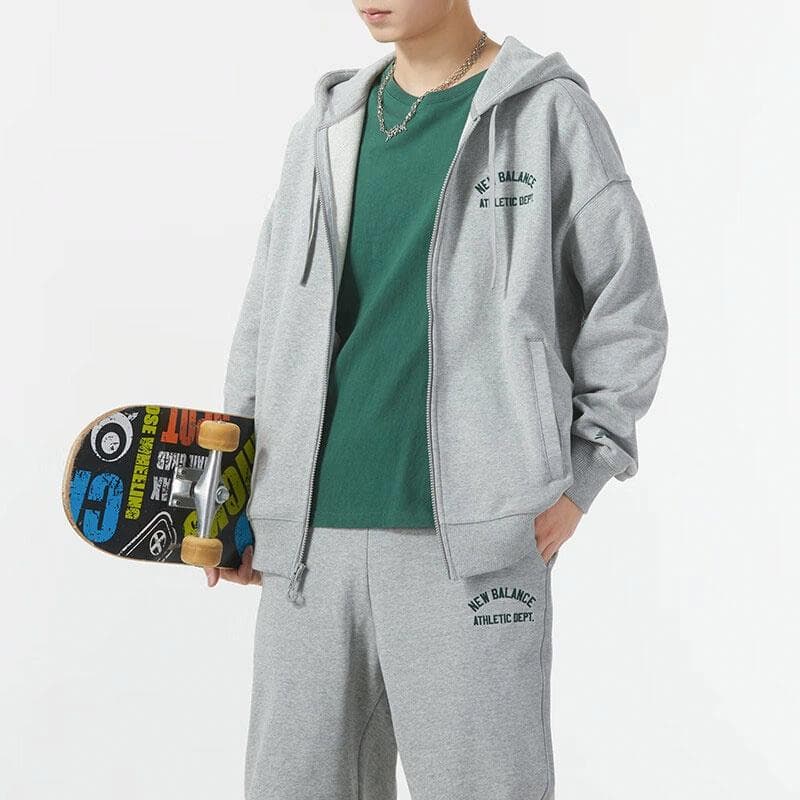 Куртка New Balance Letter Print Hoodie Jacket Gray - изображение 3