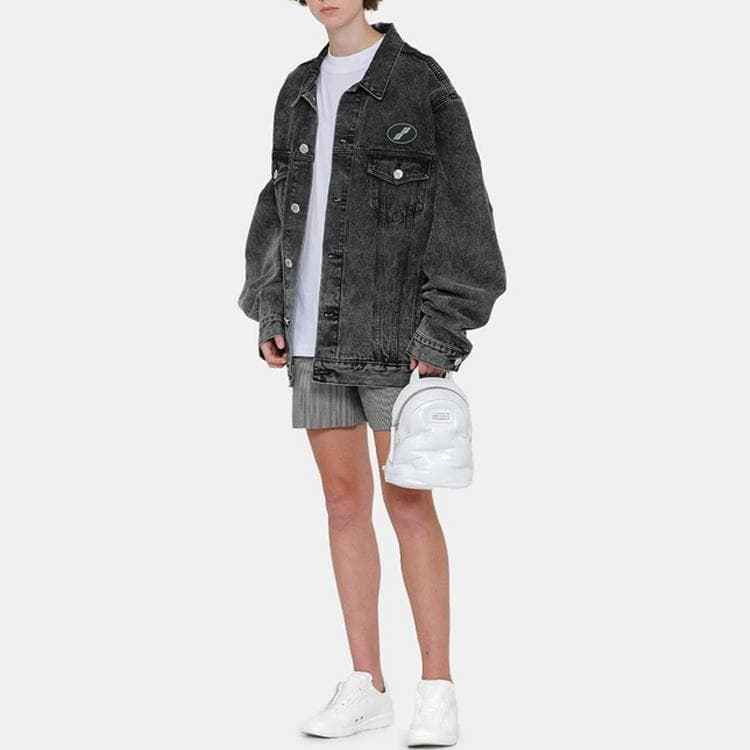 Джинсовая куртка WE11DONE FW22 Round Logo Denim Jacket Black Washed - изображение 4