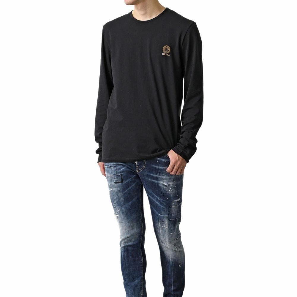 Кофта Versace Logo Crewneck Long Sleeve Tee Black — фото 3