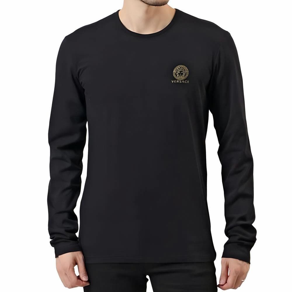 Кофта Versace Logo Crewneck Long Sleeve Tee Black — фото 5