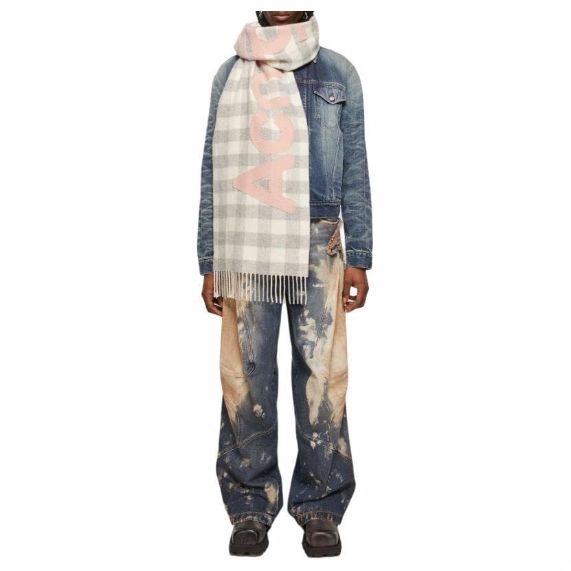 Шарф Acne Studios Logo Scarf White - изображение 5