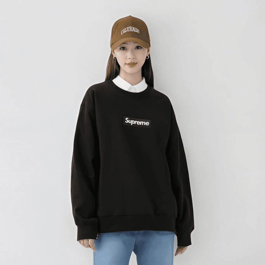 Худи Supreme FW18 Box Logo Crewneck Black - изображение 2