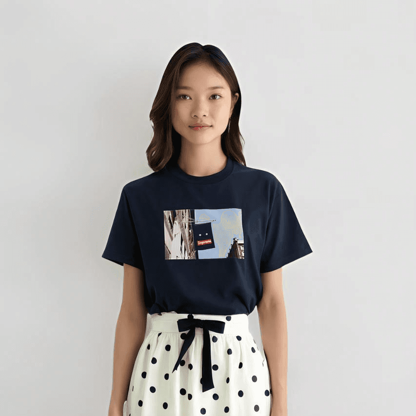Футболка Supreme Banner Tee Navy - изображение 3