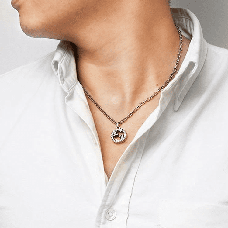Ожерелье Gucci Interlocking G Silver Necklace - изображение 3