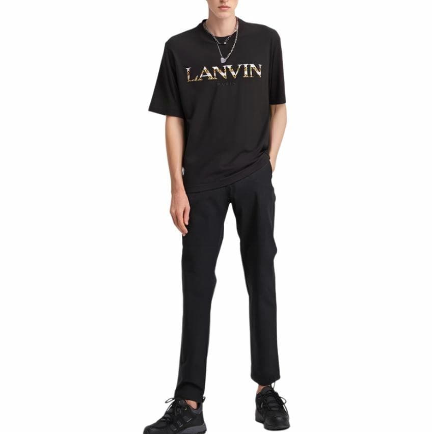 Футболка Lanvin FW22 Logo Embroidered Tee Black - изображение 3