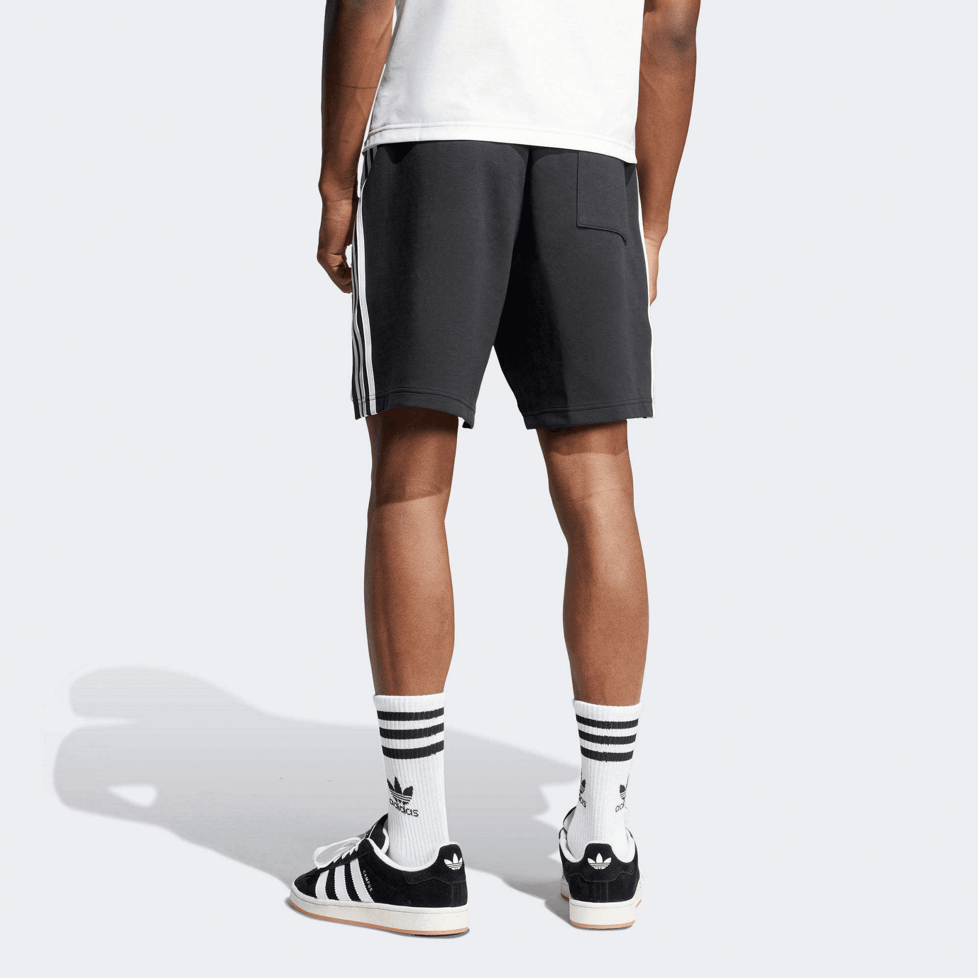 Тренировочные штаны adidas Originals SS25 Striped Shorts White Black - изображение 4