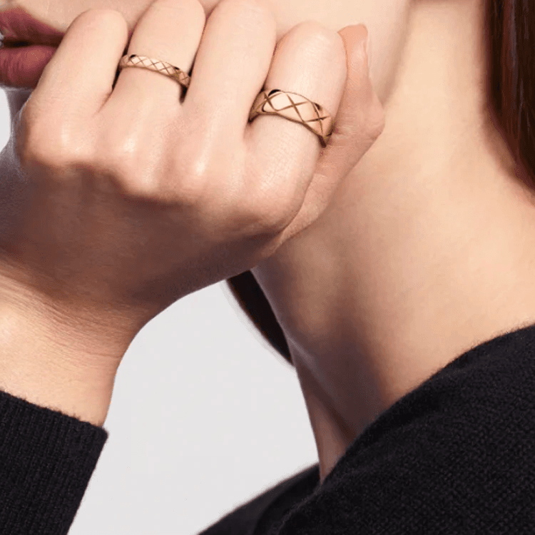 Кольцо CHANEL Coco Crush Mini Beige Narrow 18K Gold Ring Men - изображение 4