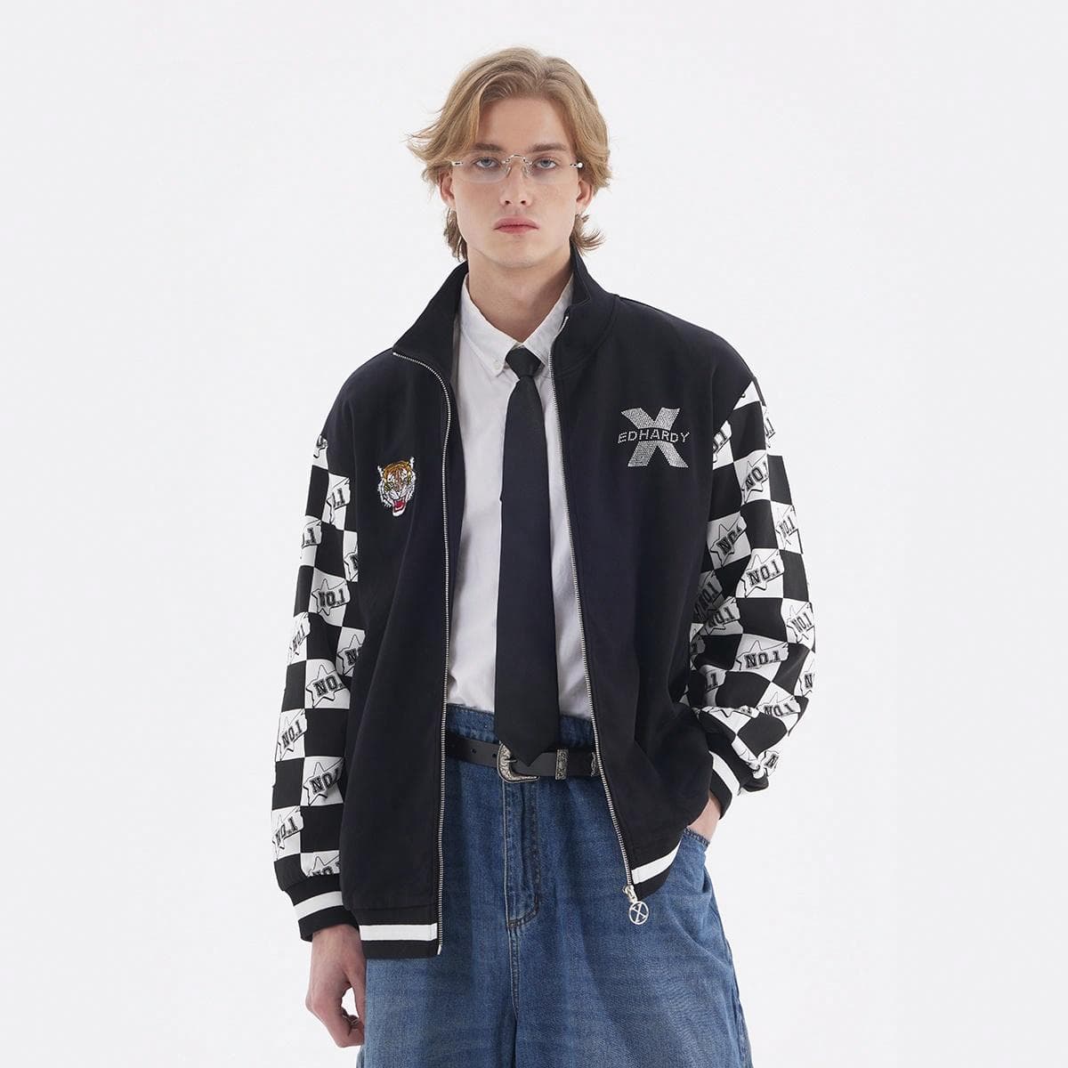 Куртка Ed Hardy Tiger Head Logo Checkerboard Jacket - изображение 5