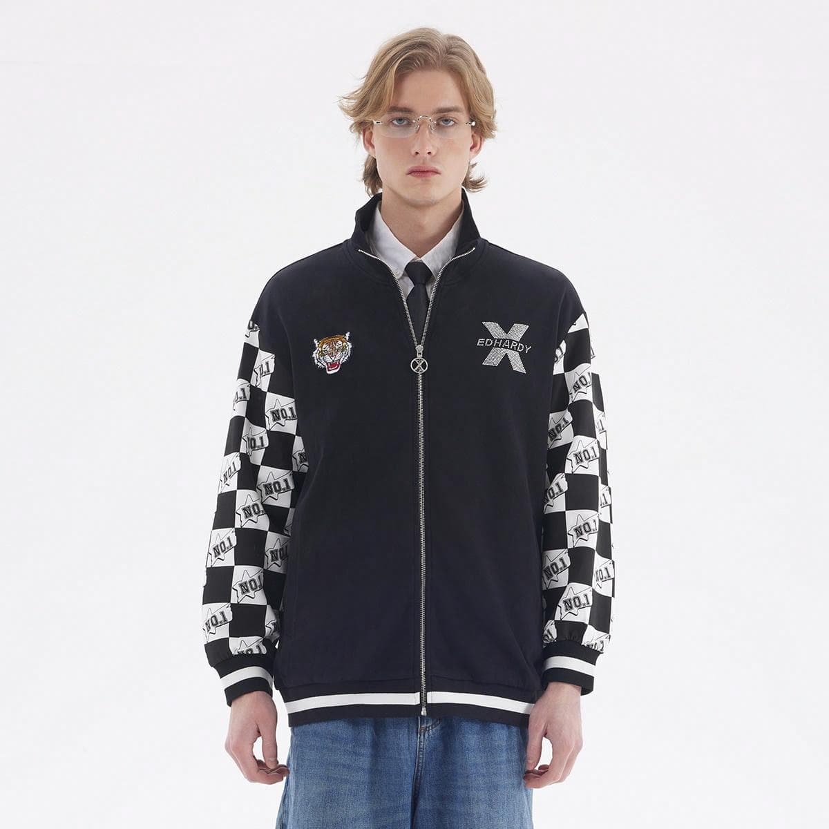 Куртка Ed Hardy Tiger Head Logo Checkerboard Jacket - изображение 3