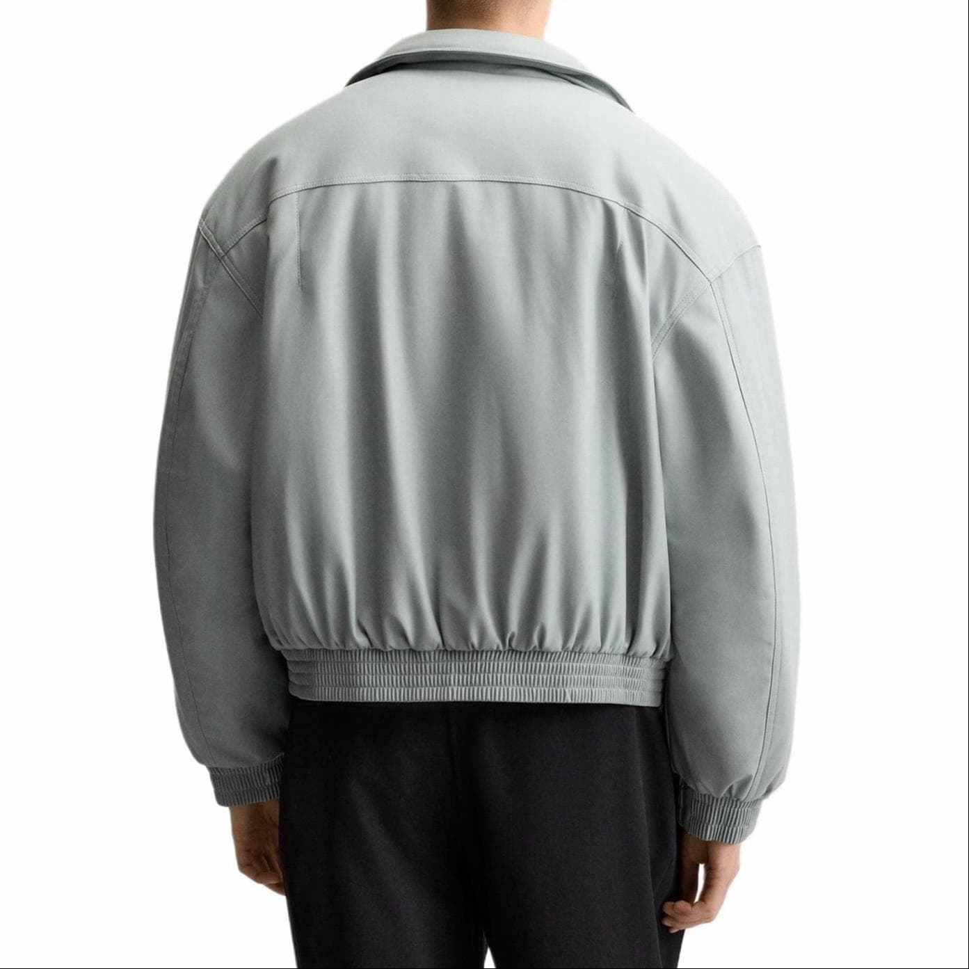 Зимняя куртка пуховик ZARA Loose Fit Zip-Up Cotton Jacket Light Blue - изображение 5