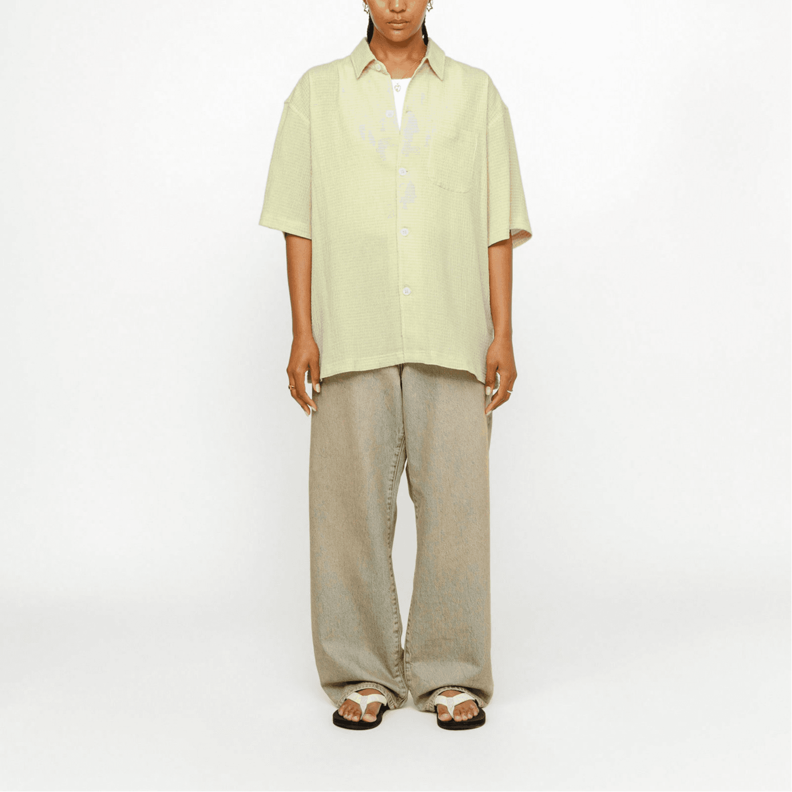 Рубашка Stussy SS24 Boxy Flat Hem Shirt Crinkled - изображение 3