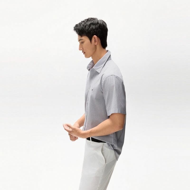 Рубашка Tommy Hilfiger Oxford Stripe Short Sleeve Shirt - изображение 6