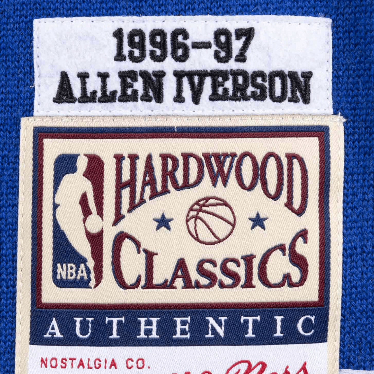 Баскетбольная майка Mitchell & Ness NBA x CLOT Allen Iverson 3 Jersey 96-97 Philadelphia 76ers Blue - изображение 3