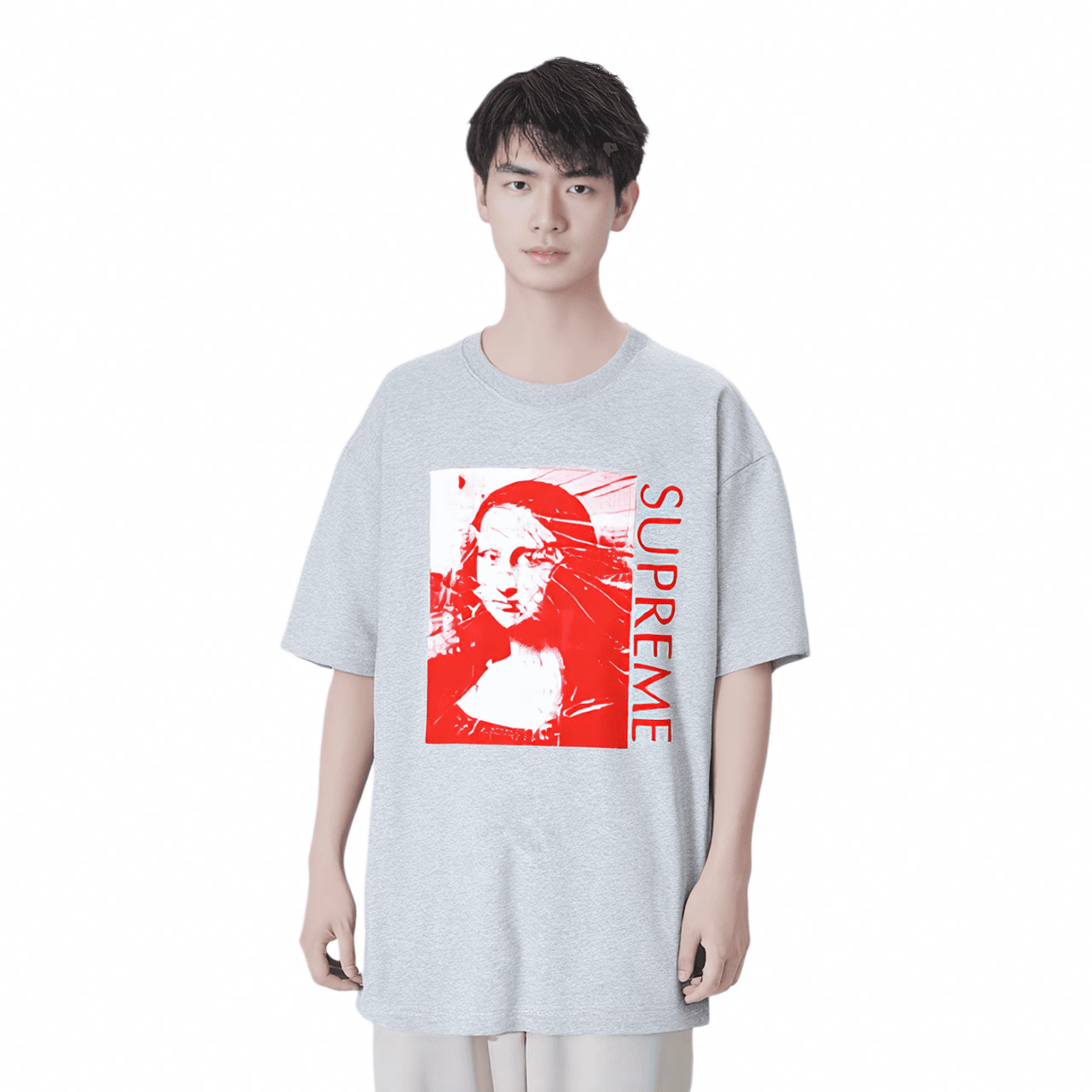 Футболка Supreme SS18 Mona Lisa Tee Heather Grey - изображение 2