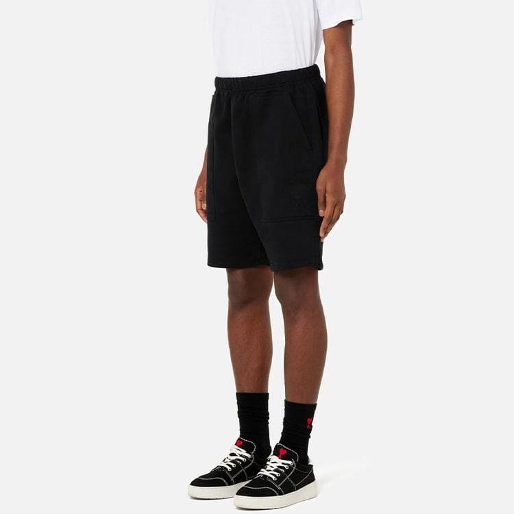 Тренировочные штаны AMIPARIS FW21 Logo Embroidered Shorts Black - изображение 4
