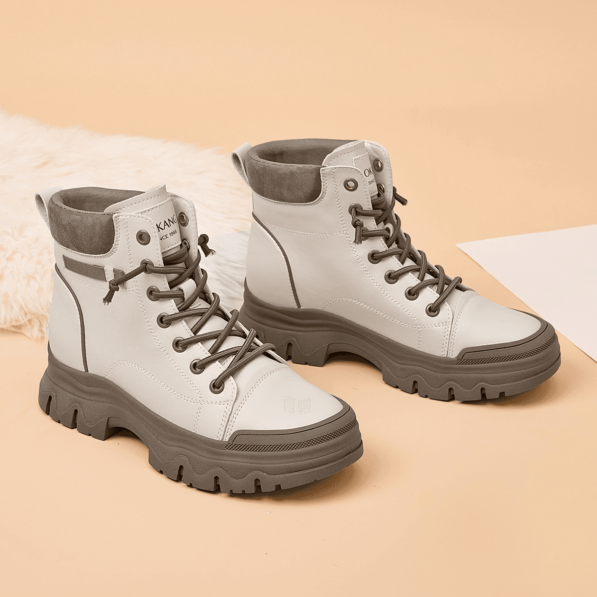 Ботинки AOKANG Martin Boots Beige - изображение 3