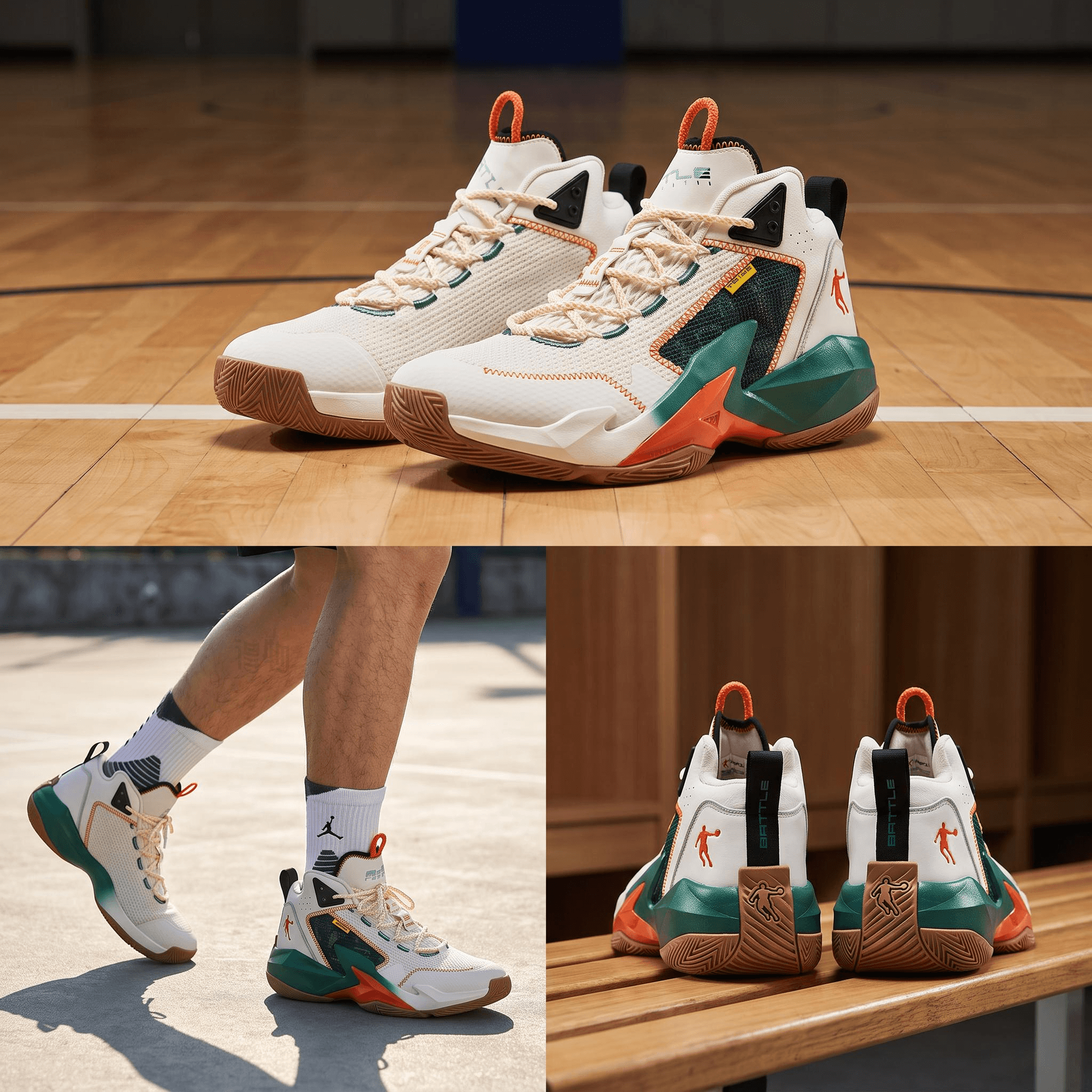 Кроссовки для баскетбола Jordan High-Top Basketball Shoes Grey Green - изображение 2