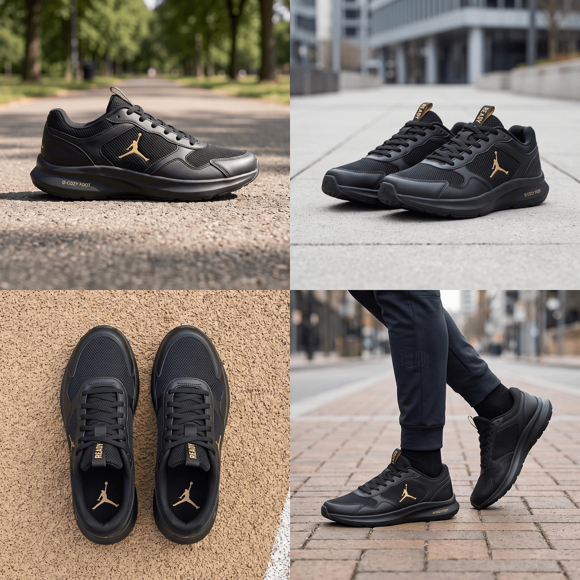 Кроссовки для бега Jordan Running Shoes Black Gold - изображение 2