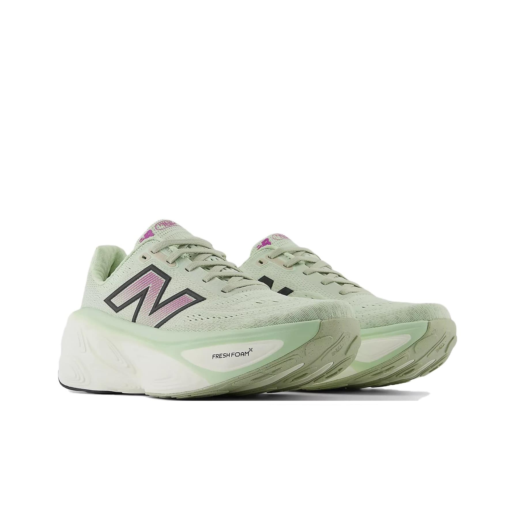 Кроссовки для бега New Balance NB Fresh Foam X More V5 Low Беговые кроссовки Женские Светло-зеленые - изображение 3