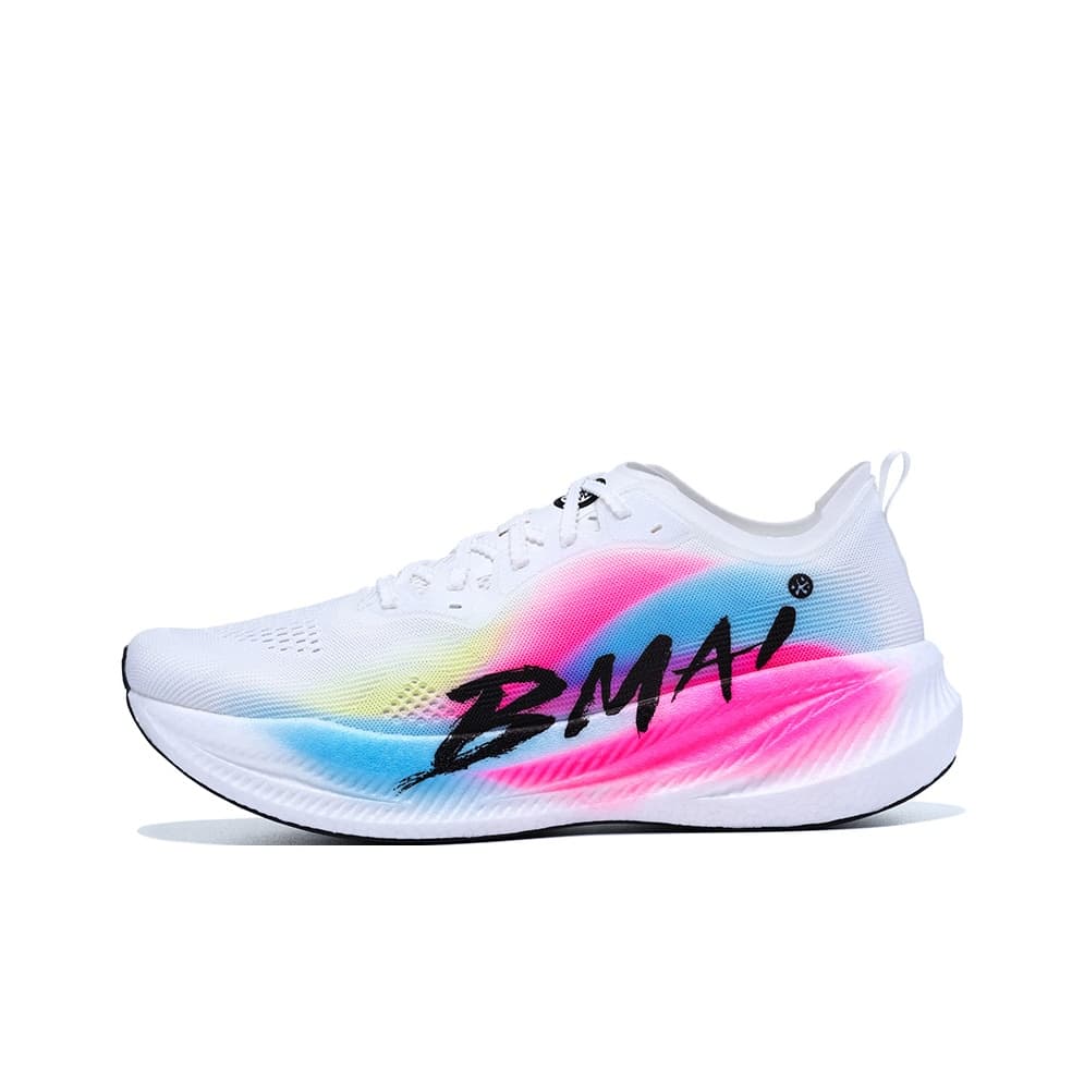 Кроссовки для бега BMAI Carbon Fly Low Топ Беговые кроссовки Women's White Розово-синий - изображение 1