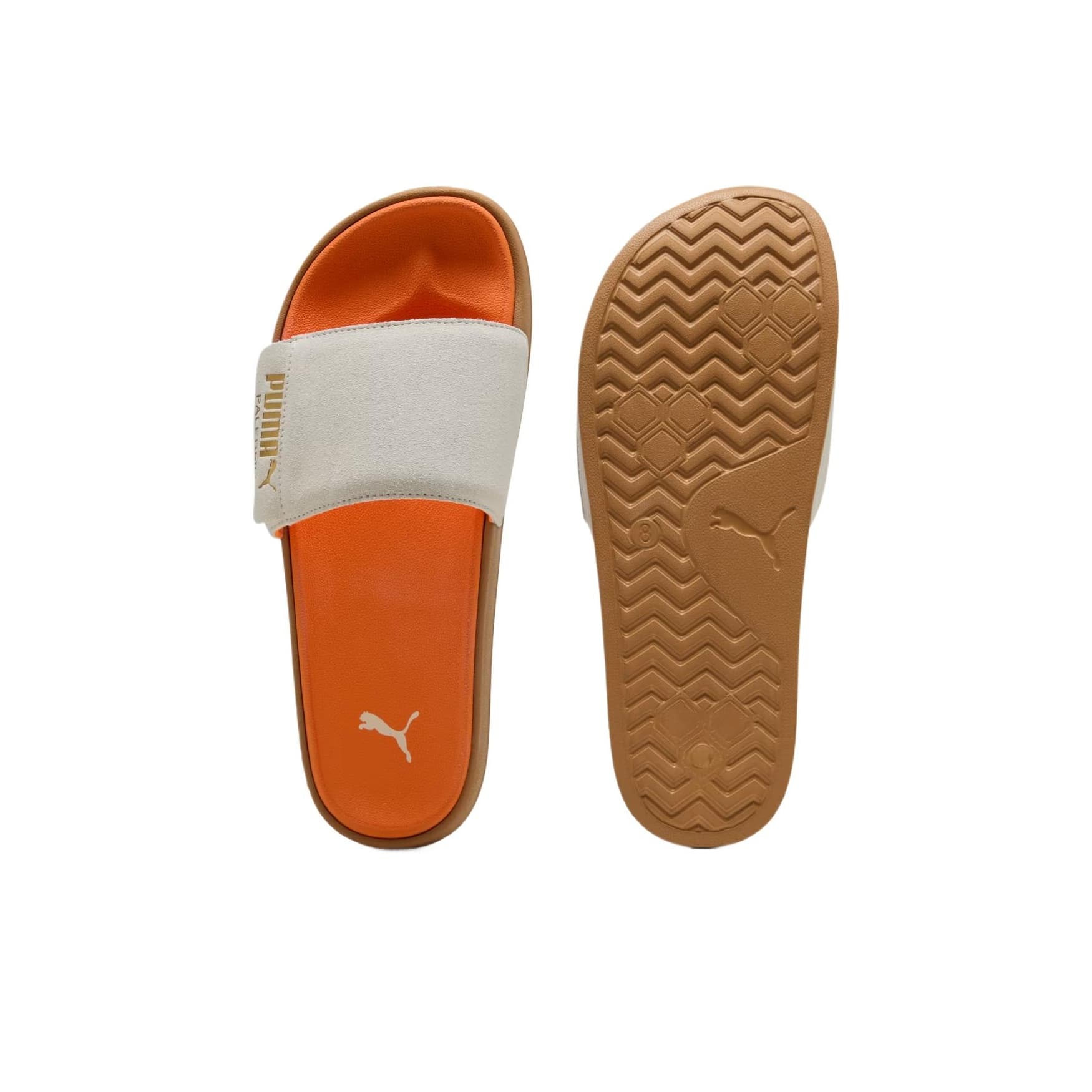 Сандалии PUMA Leadcat 2,0 противоскользящие шлепанцы унисекс белые оранжевые - изображение 5