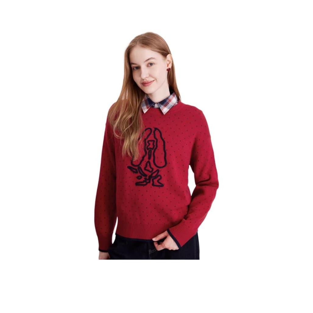 Кардиган Hush Puppies Свитер Женский Темно-Красный - изображение 1