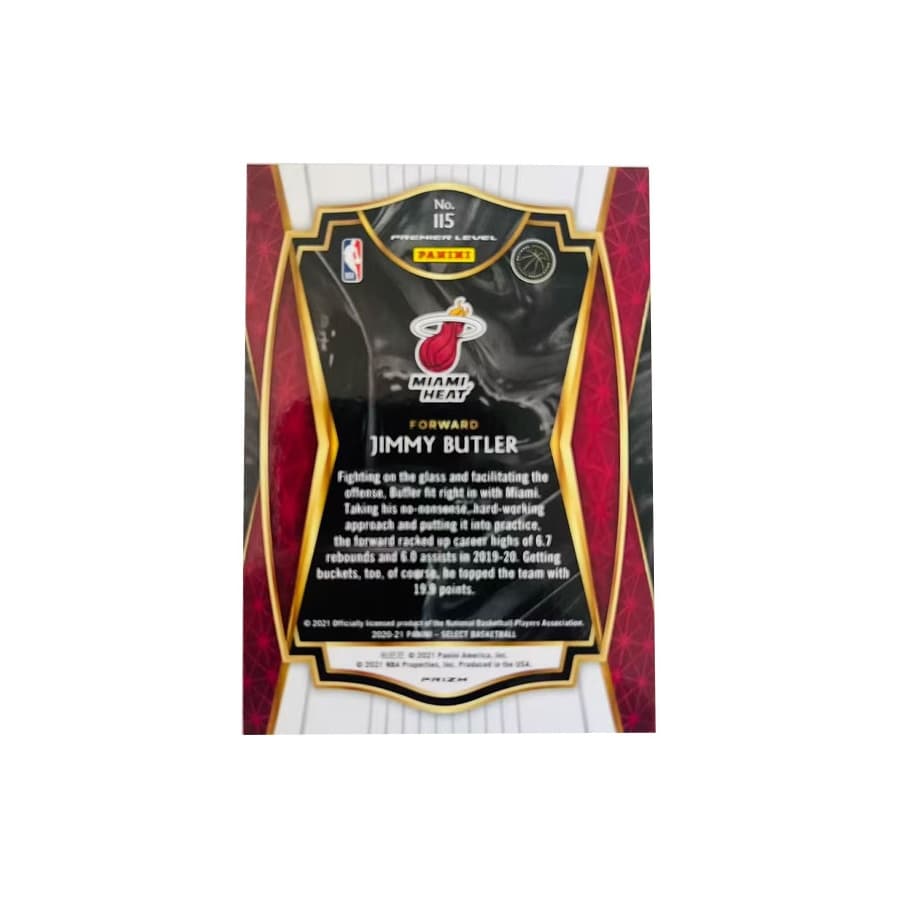 Коллекционные карточки PANINI Jimmy Butler 20 21 SELECT SE Grade Зебра Рефракция Большой Отношение SSP Спортивные карты 1 шт - изображение 2