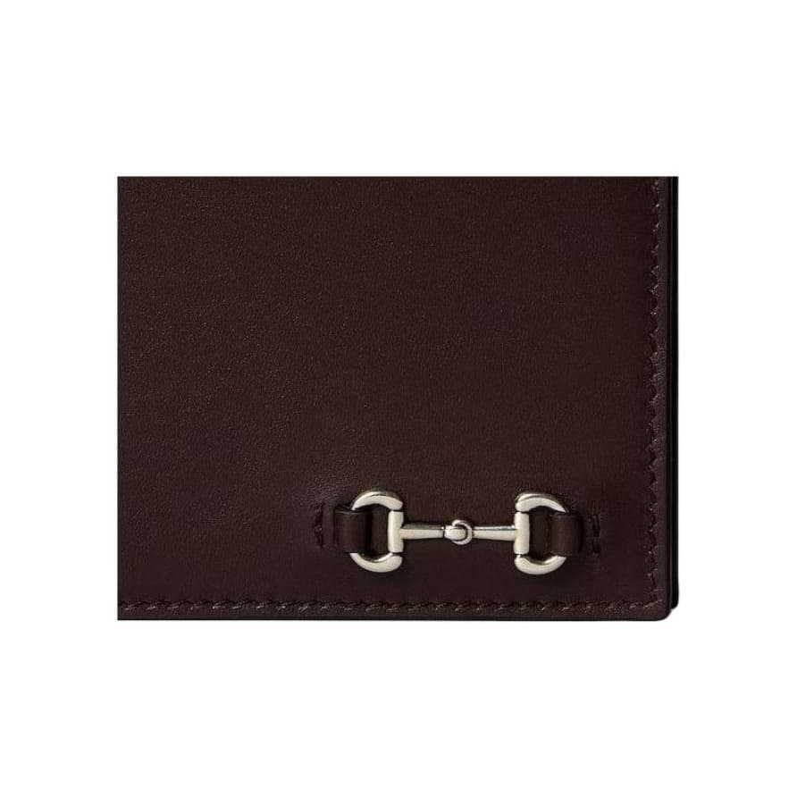 Кошелек Gucci Пряжка Horsebit Кожа Кошельки Мужской Темно-кофейный - изображение 6