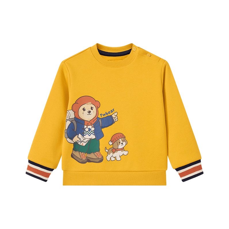 Teenie Weenie Men Худи-ханьфу Платье Модное Мультяшное с Флисовой Подкладкой Пуловер с Длинными Рукавами для Детей - изображение 1