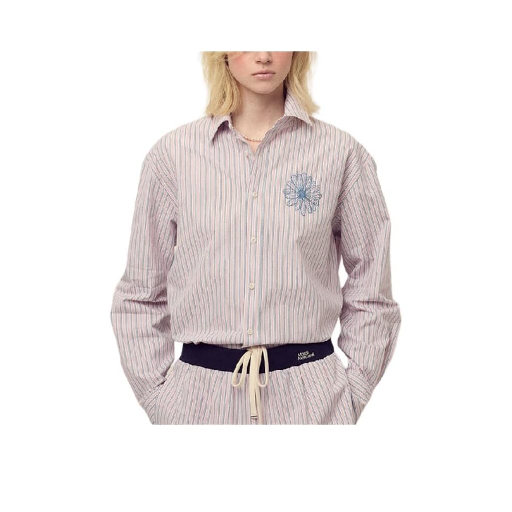 Блузка MARDI MERCREDI FW25 Хлопковая рубашка с полосами лаковый розовый и синий женская - изображение 1