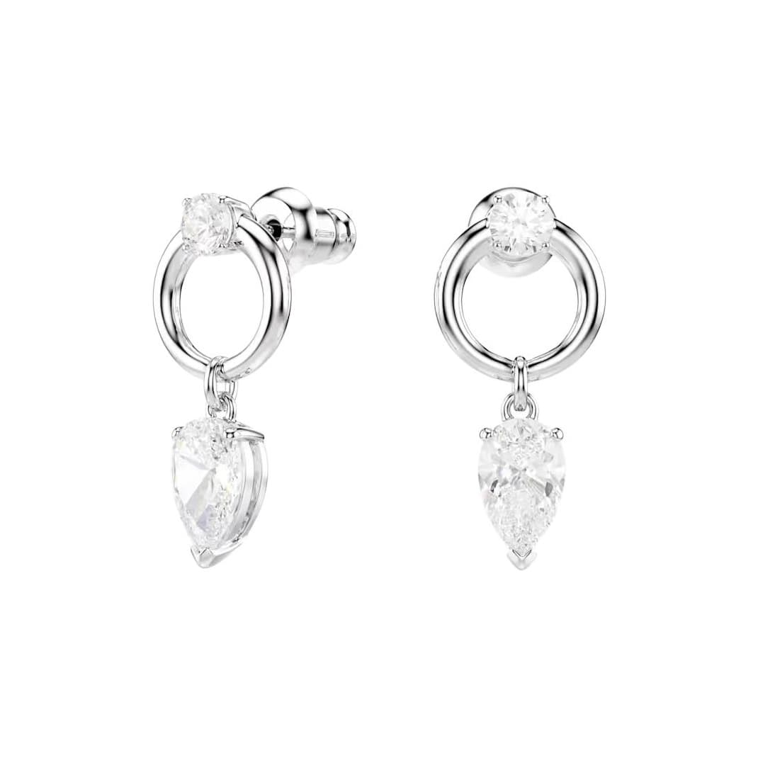 Серьги Swarovski Кубический кристалл циркон Серьги Унисекс Белый - изображение 4