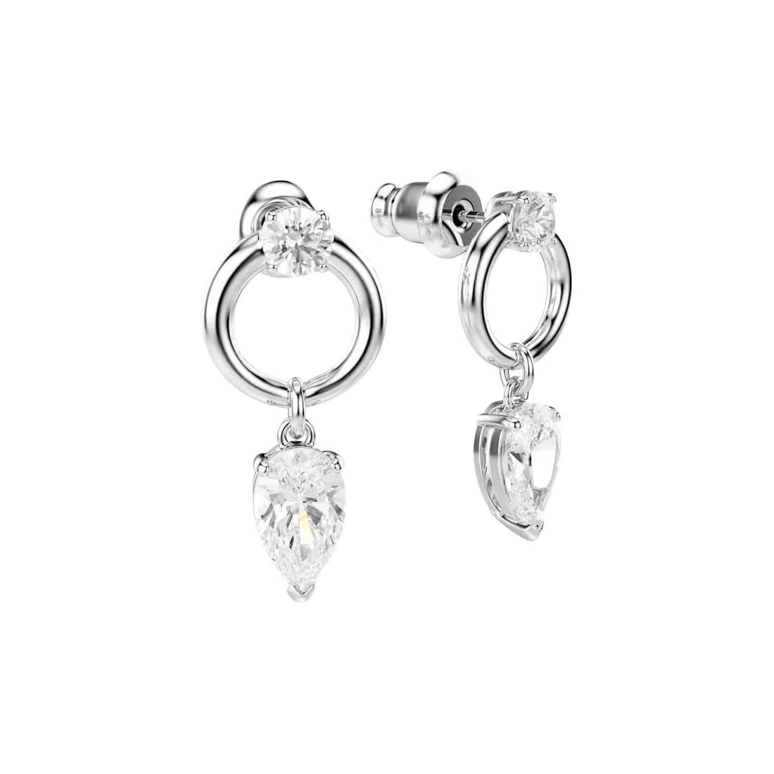 Серьги Swarovski Кубический кристалл циркон Серьги Унисекс Белый - изображение 2