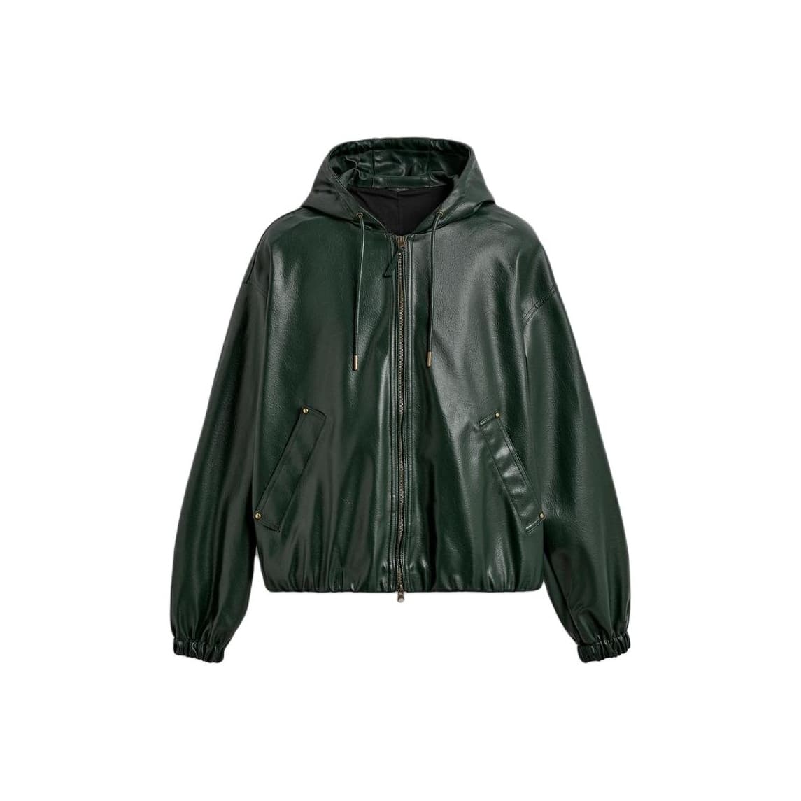Кожаная куртки ZARA Зеленый Мужской Кожаные куртки - изображение 1