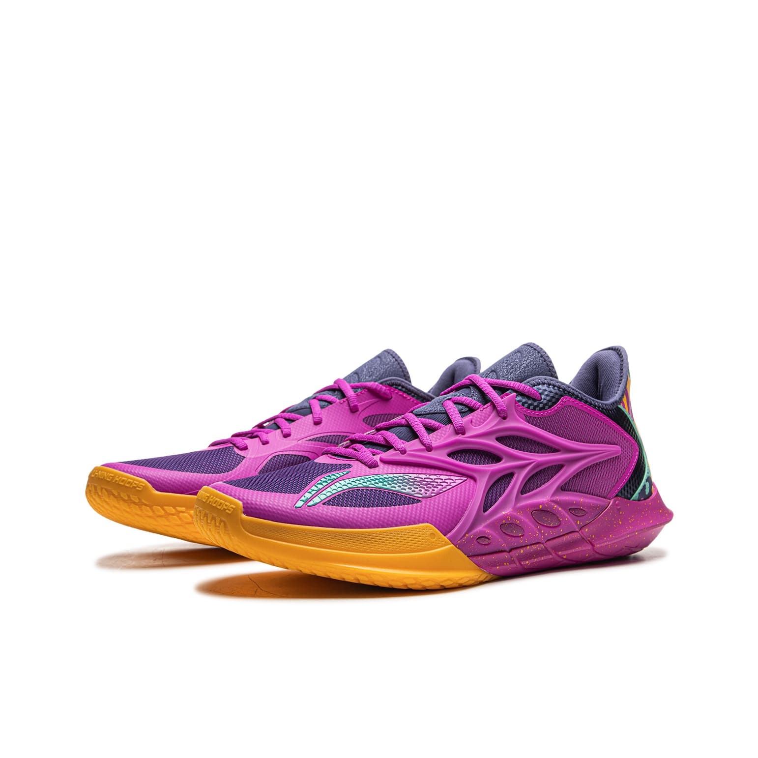 Кроссовки для баскетбола Li NING Flash Strike 12 Low Топ Баскетбольные кроссовки Мужской Фиолетовый - изображение 3