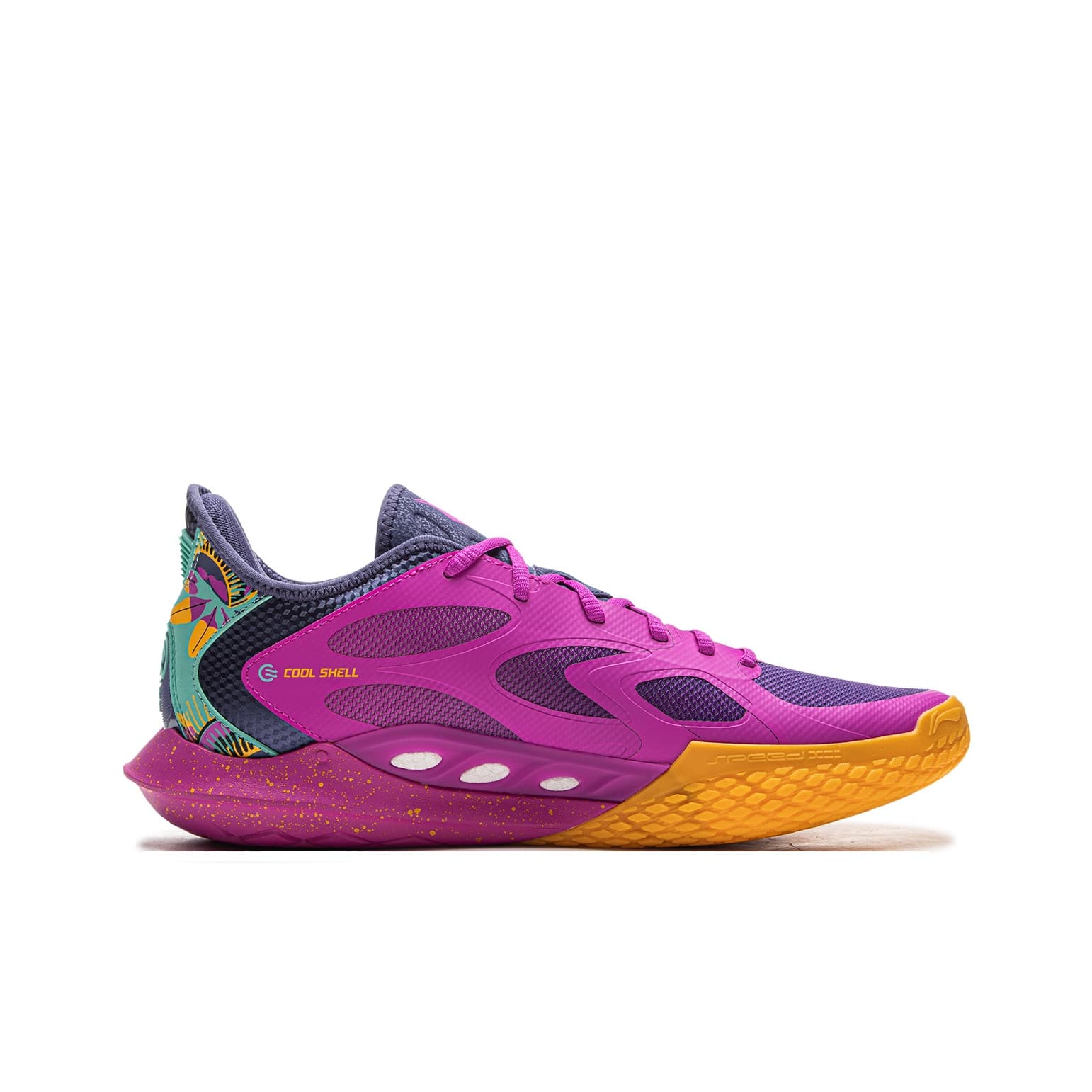 Кроссовки для баскетбола Li NING Flash Strike 12 Low Топ Баскетбольные кроссовки Мужской Фиолетовый - изображение 2