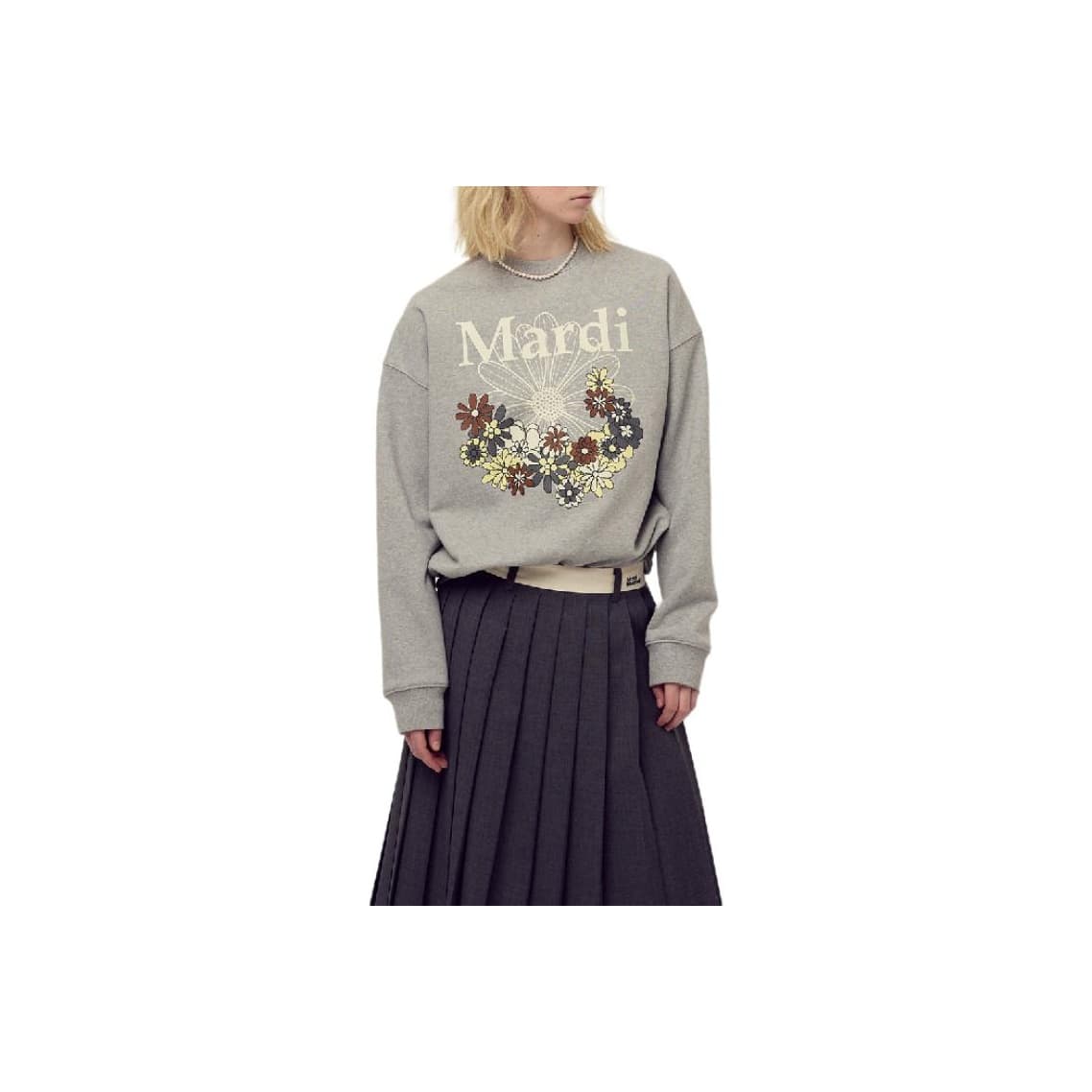 Худи MARDI MERCREDI FW25 Худи-ханьфу FLOWERMARDI JardinЛакСерый Сливочный Худи-ханьфу Женское - изображение 1
