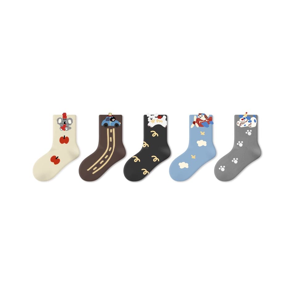PRIMEET Cute Kingdom 5 Pack Kids Socks PRIMEET Милый Kingdom 5 Пачка Детские Носки - изображение 1