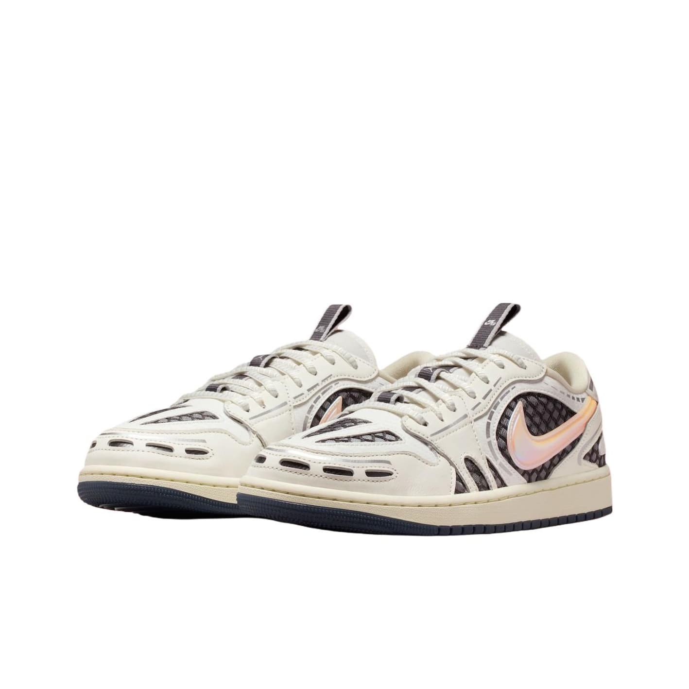Ретро баскетбольные кроссовки Jordan Air Jordan 1 Low Топ Ретро-баскетбольные кроссовки Women's White Серый - изображение 3