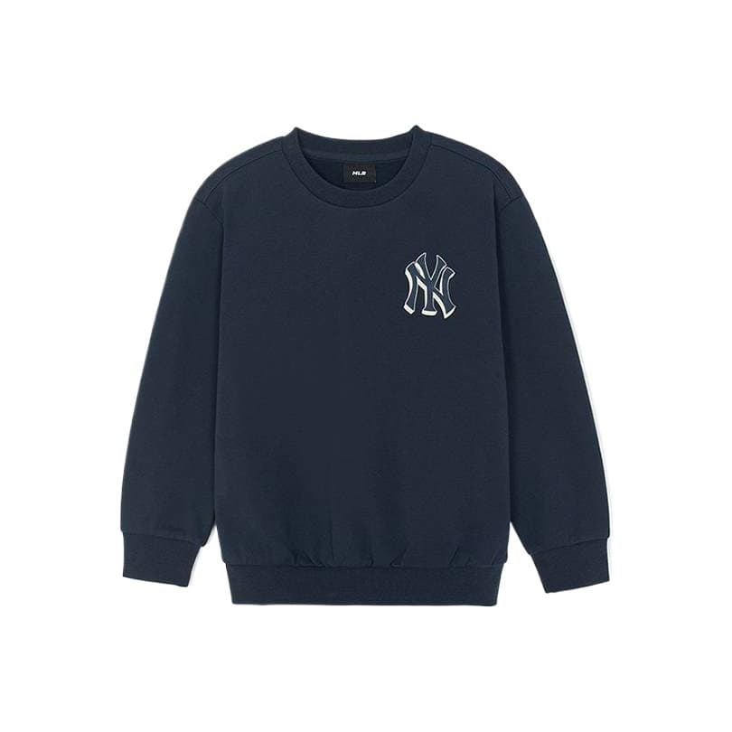 Кофта mlb Свитшот FW AW25 Нью-Йорк Янкис Свободный крой Монограмма Длинный рукав Флисовая подкладка Детский - изображение 1