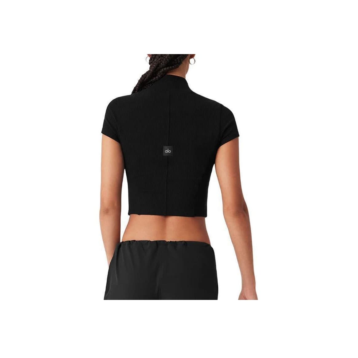 Футболка alo yoga WELLNESS RIB MOCK NECK POLISHED SHORT SLEEVE T - изображение 2