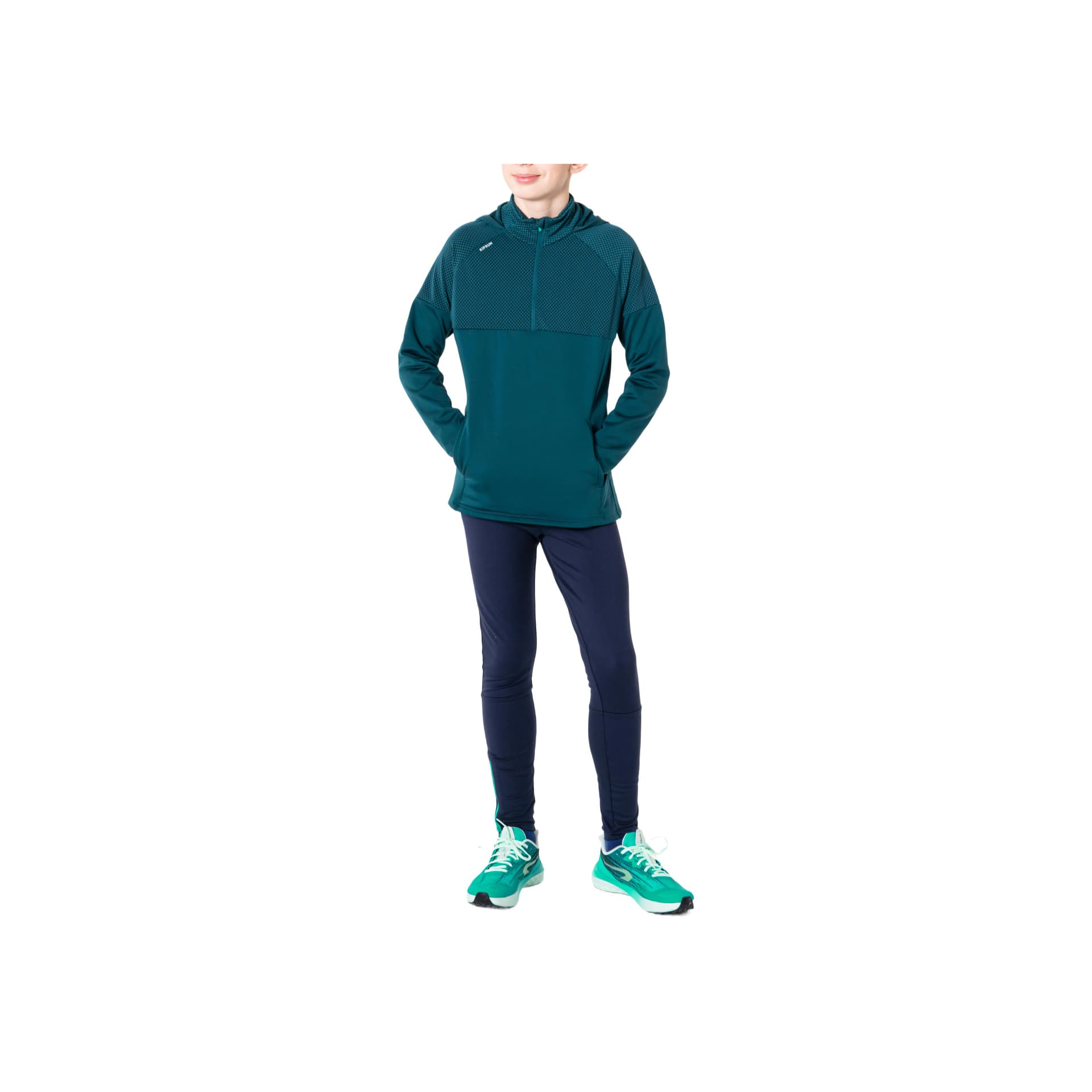 DECATHLON Умеренные детские тренировочные штаны все детские синий черный - изображение 3