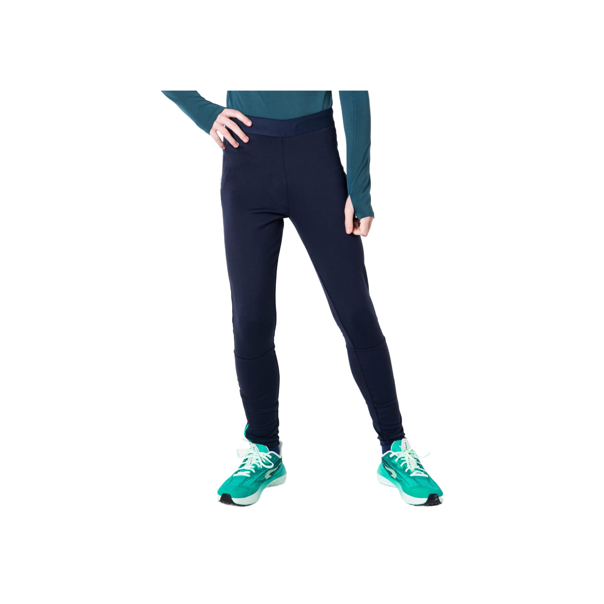 DECATHLON Умеренные детские тренировочные штаны все детские синий черный - изображение 1