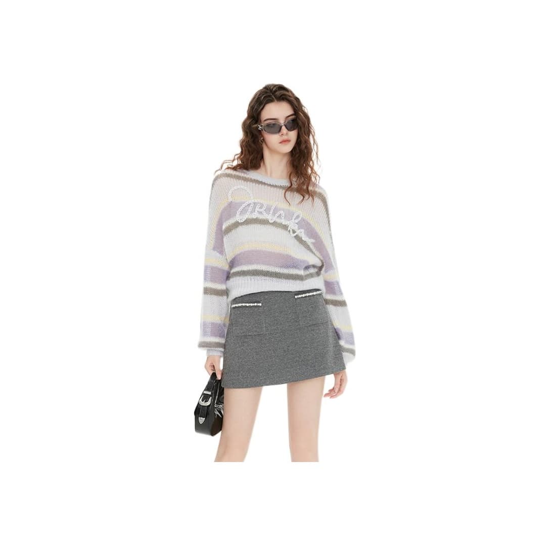 Кофта JORYAweekend Трикотаж Женский Серый Фиолетовый - изображение 4